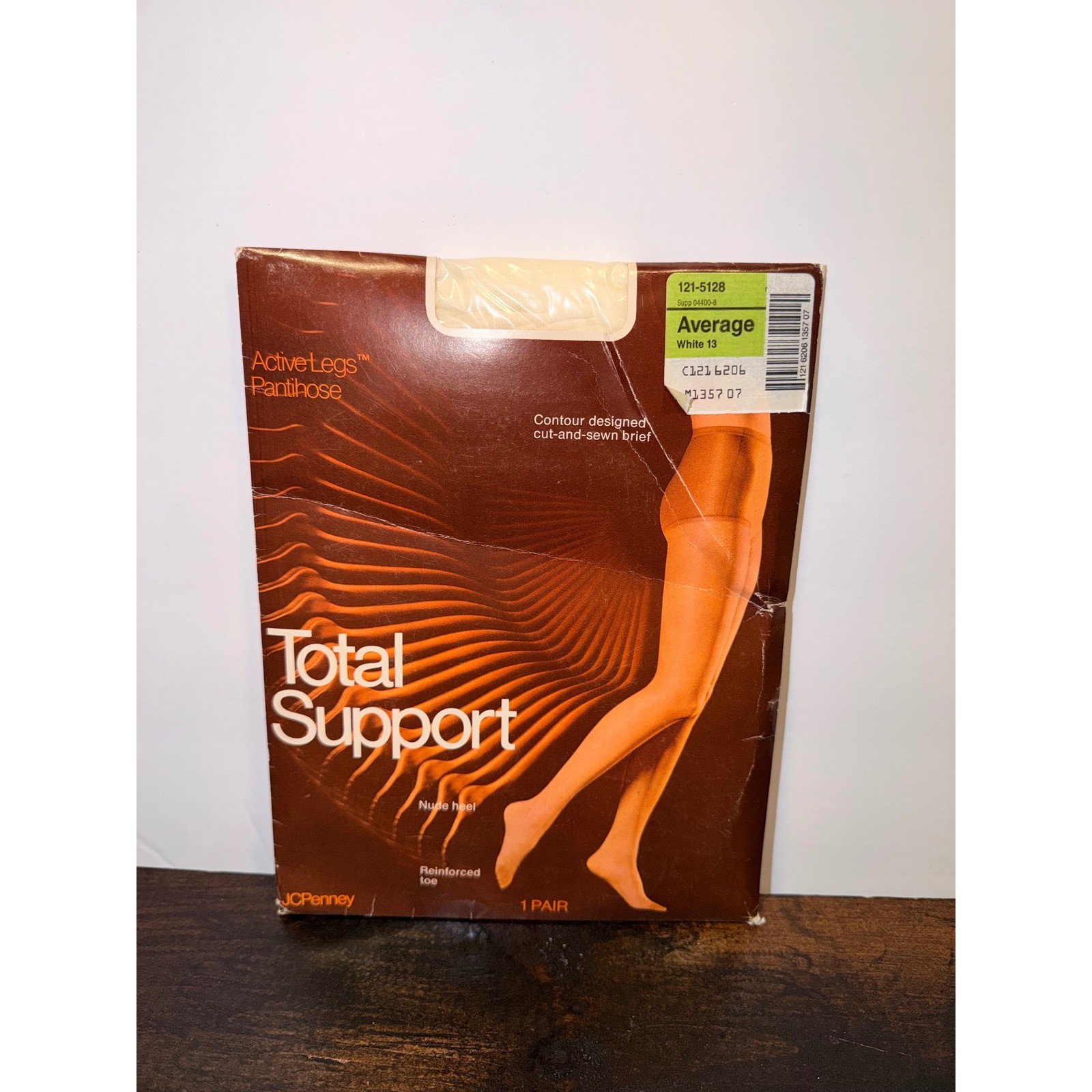 JCPenney Active Legs Total Support Pantihose White Average Vintage 121-5128 USA
