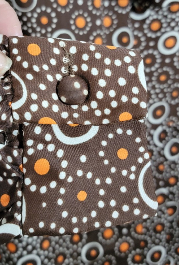 70s VTG Leslie Fay Original MOD ILGWU Union Mock Neck M Dress Polka Dots USA