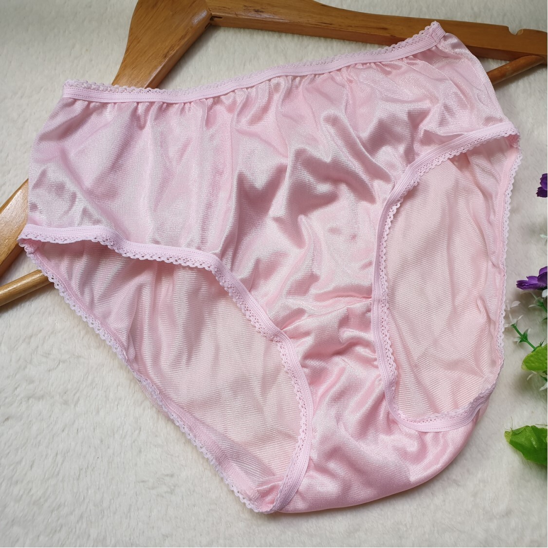 6 Pair Vintage Silky Panties 100% Nylon Sissy Sheer Briefs Size 6-7 Hip 35-39″