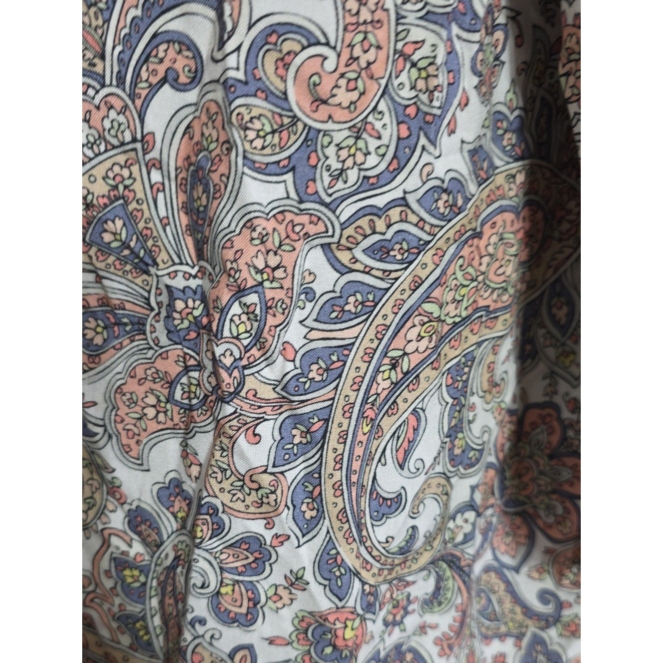 Soft Surroundings Women’s Paisley Embroidered V-Neck Tunic Beaded Gold Sz XL EUC