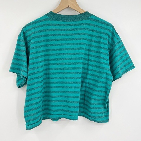 VTG Guess Knitwear USA Green 90’s Y2K Embroidered Boxy Cotton T-Shirt One Size