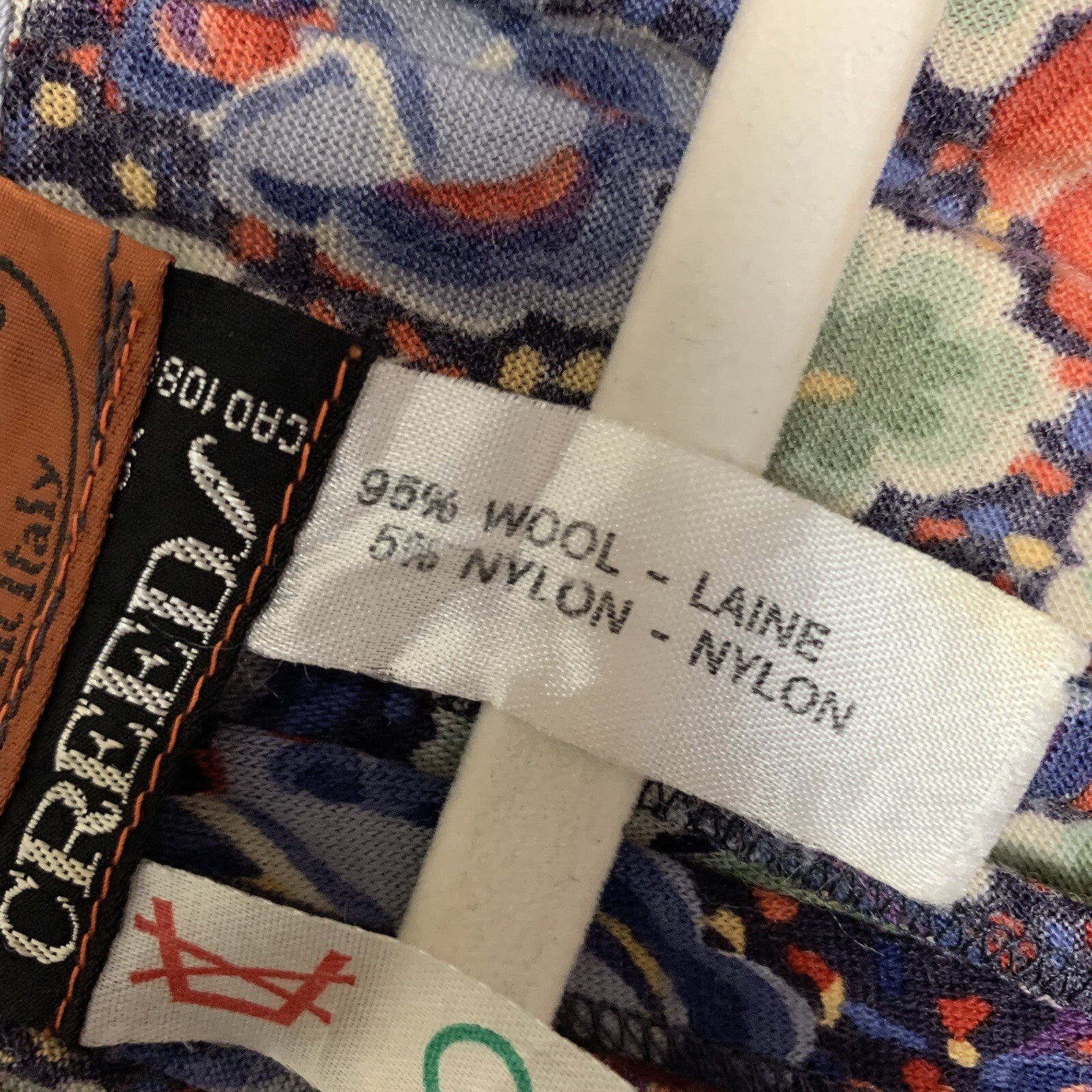 Missoni Vintage Orange Label Open Front Cardigan Jacket SZ 44 Floral Wool Nylon