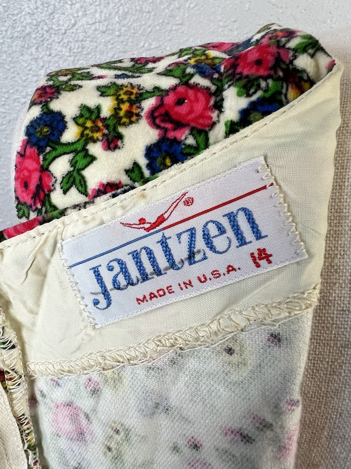 Vtg 70’s Floral Mod Jantzen Dress Womens Size 14 Colorful Sheath Retro Gogo 60s