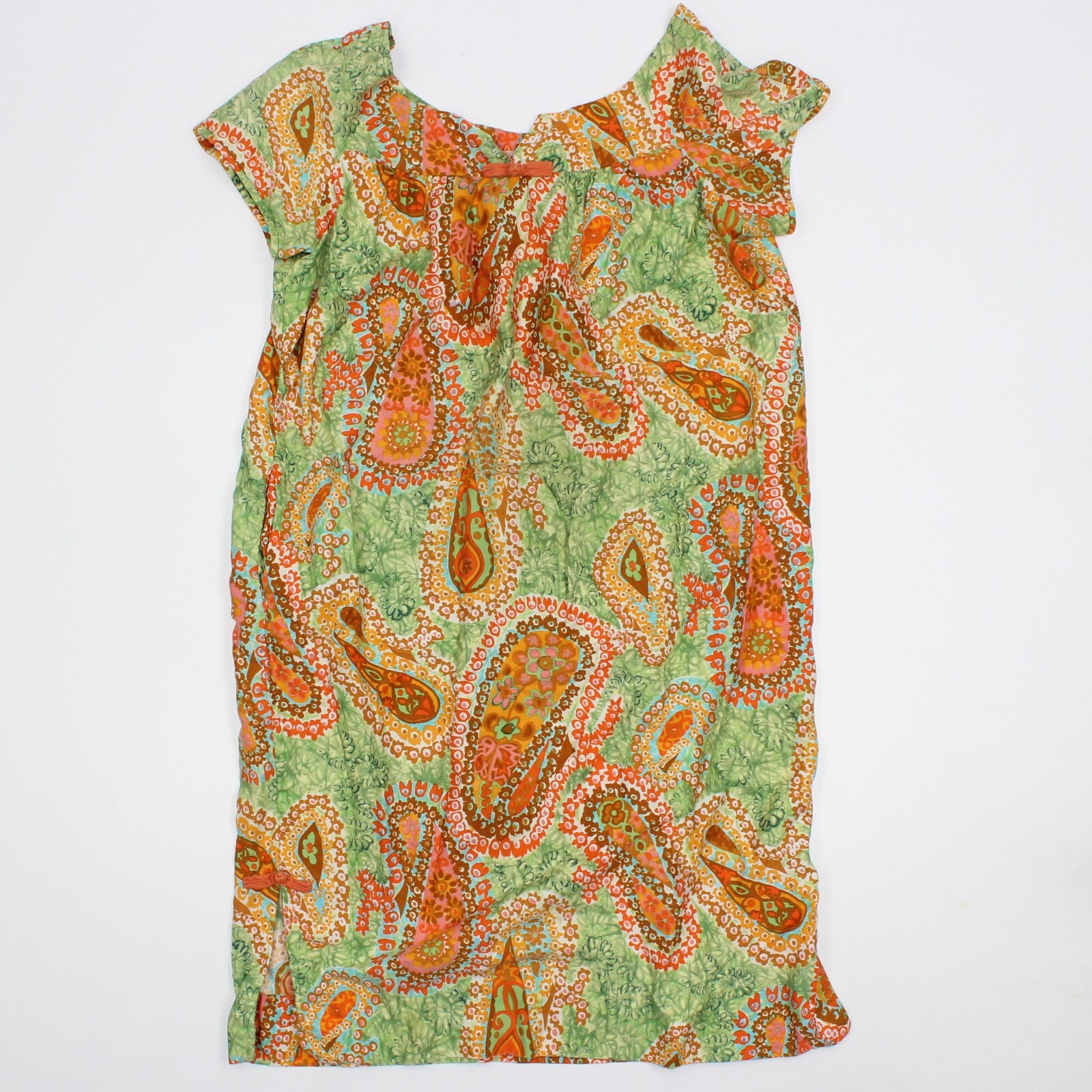 Vintage Kiyomi Hawaii Sz M/L Hawaiian Multicolor Paisley Print Dress 60s MuuMuu
