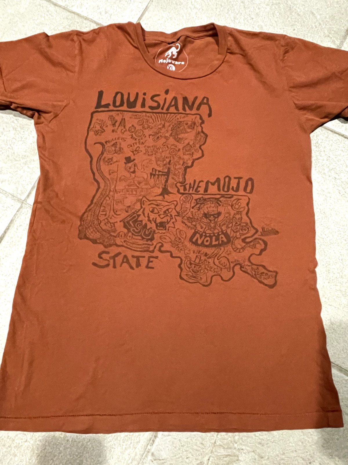 Vintage Rare 90s Mojoware Louisiana T-Shirt Size XL Womens