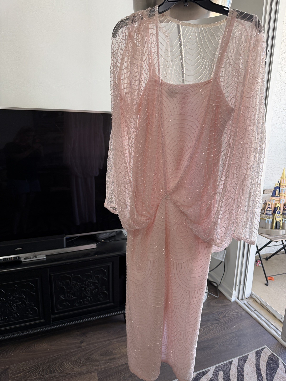 VTG Judith Ann Creations Beaded Sequin Dress/Overlay