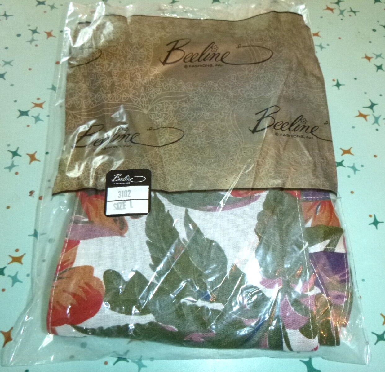 NOS Vtg 80s Beeline Fashions Red Purple Floral Tie Front Bandeau Top Sz L