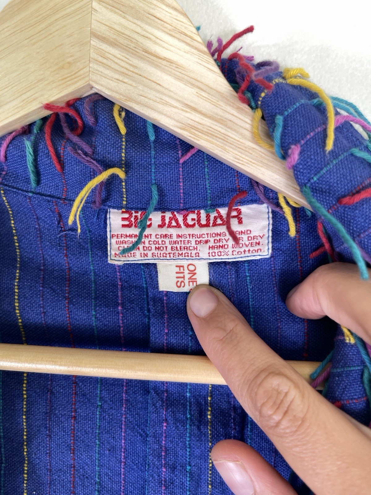 Vintage Big Jaguar Guatemala Rainbow Fringe Jacket One Size Maximalist Eclectic