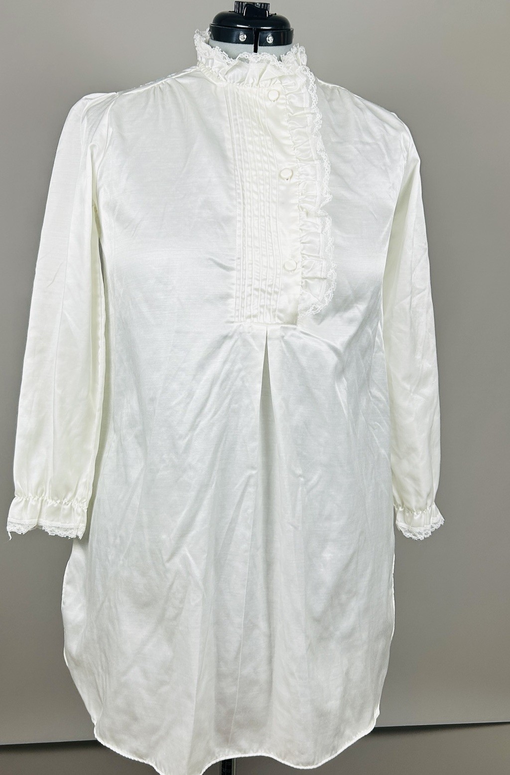 Jodie Arden Vintage Prairie Nightgown Dress White Lace Ruffle Cottagecore S