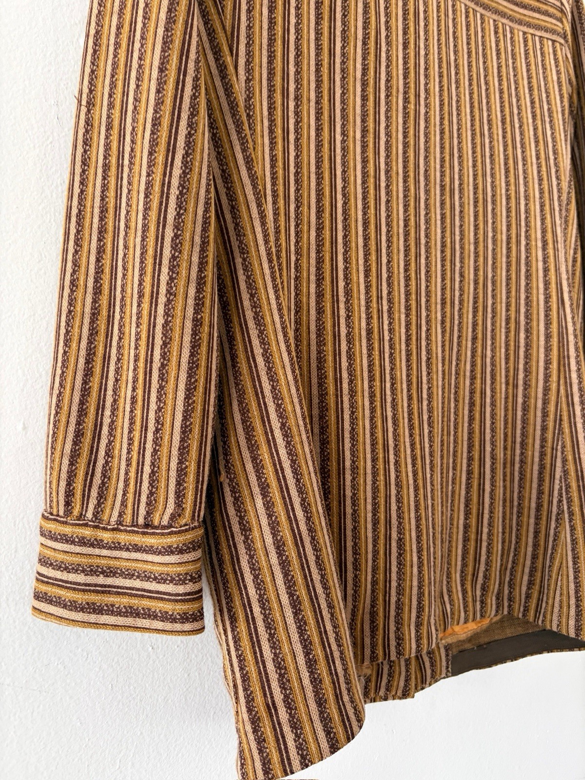 Vintage 70s 60s Cacharel Jacquard Utility Shirt Jacket And Wide Flared Trouser S