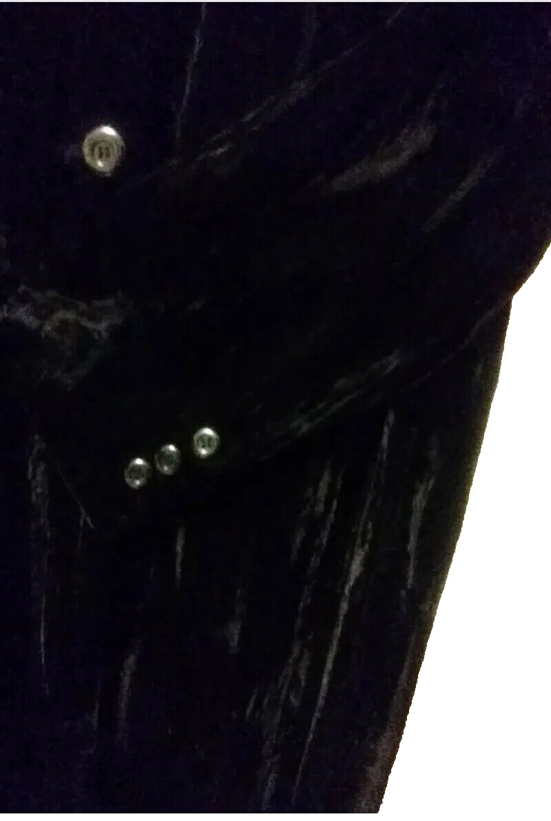 Working Classics Blazer Women 16 Black Crush Velvet Burnout Rock Gothic Elegant