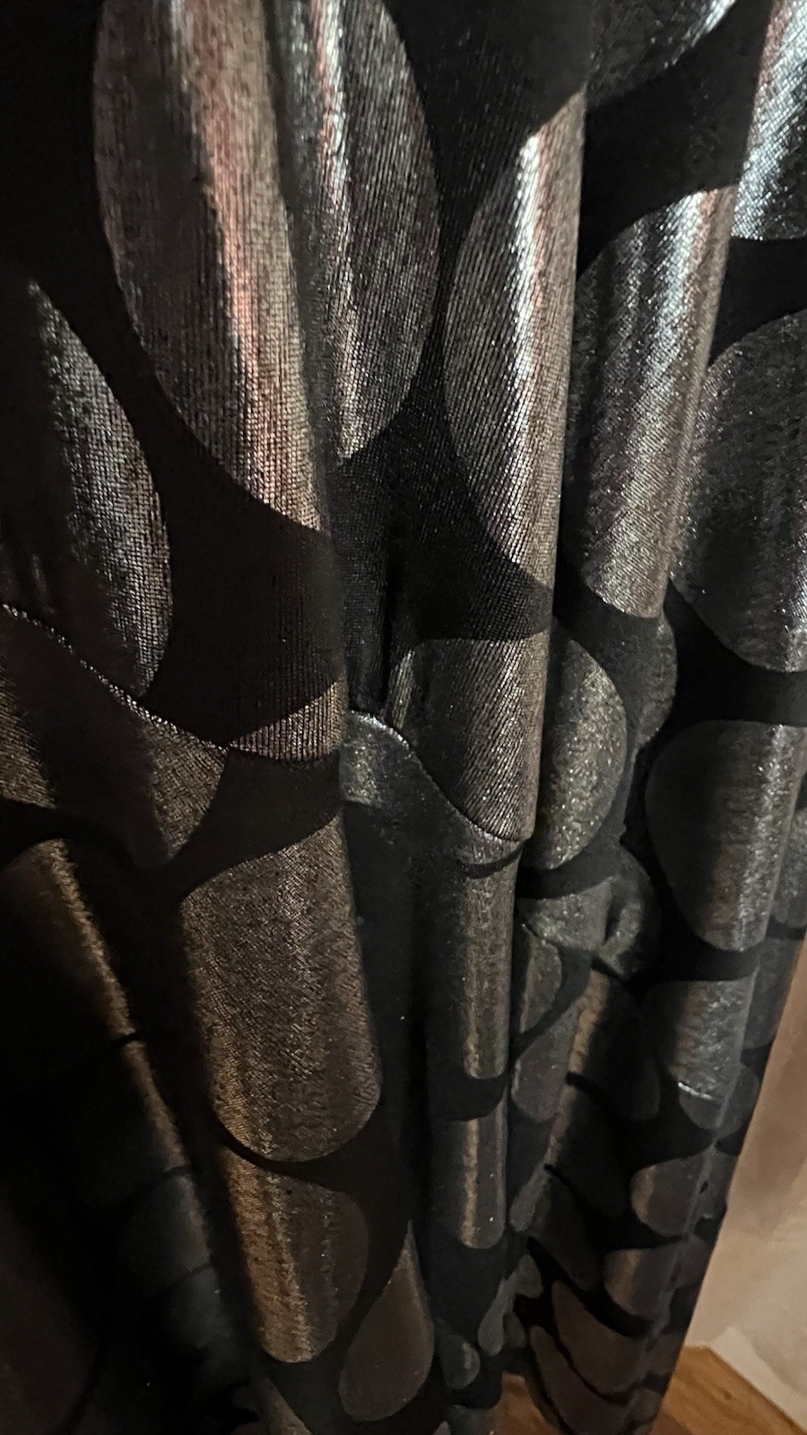 Vtg Joseph Ribkoff Tiered Black Metallic Polka Dot NYE Holiday Party Dress 8