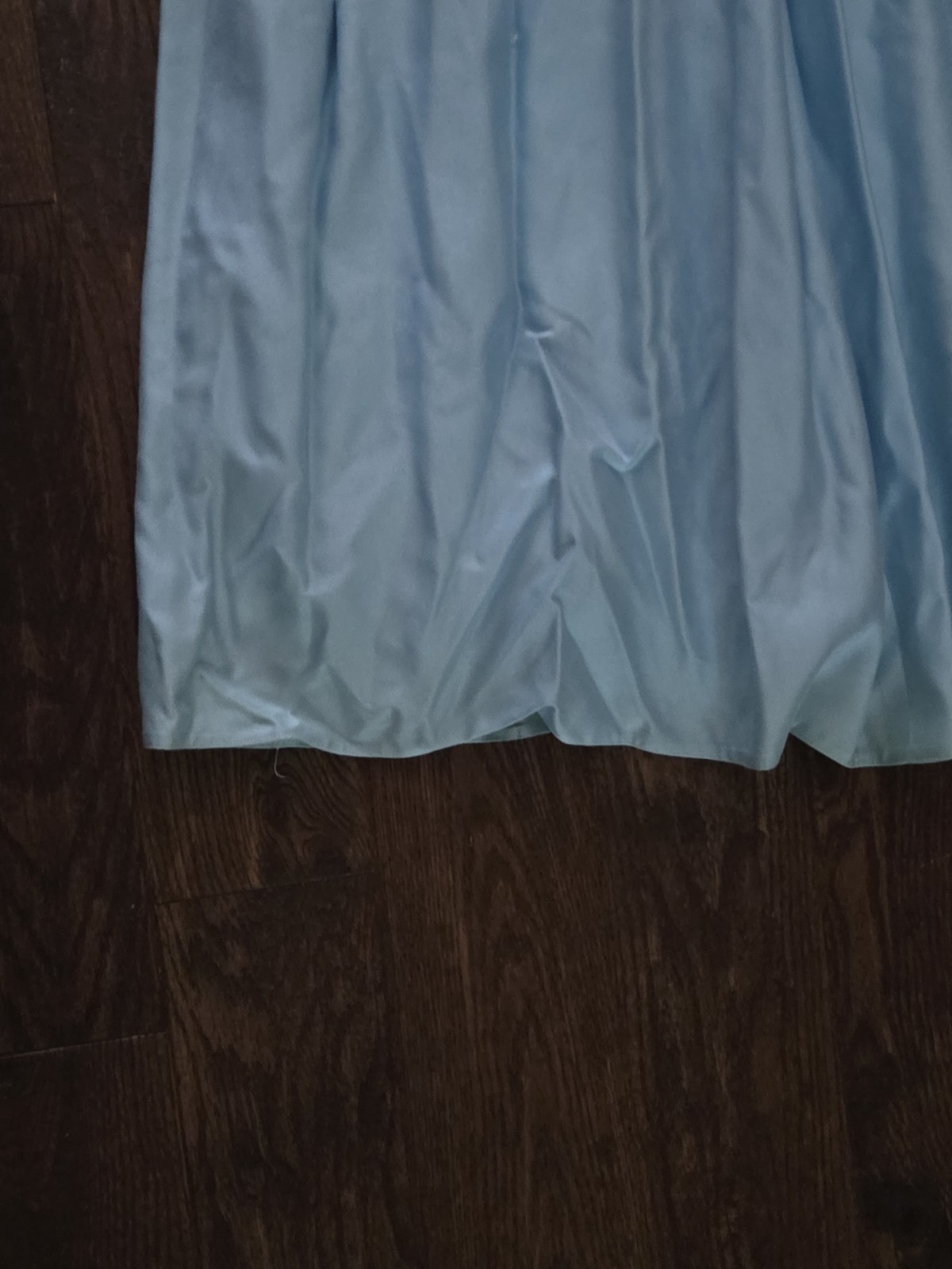 🩵Vintage 1950s 1960s Powder Blue Satin Formal Dress Empire Waist Full Skirt 🩵