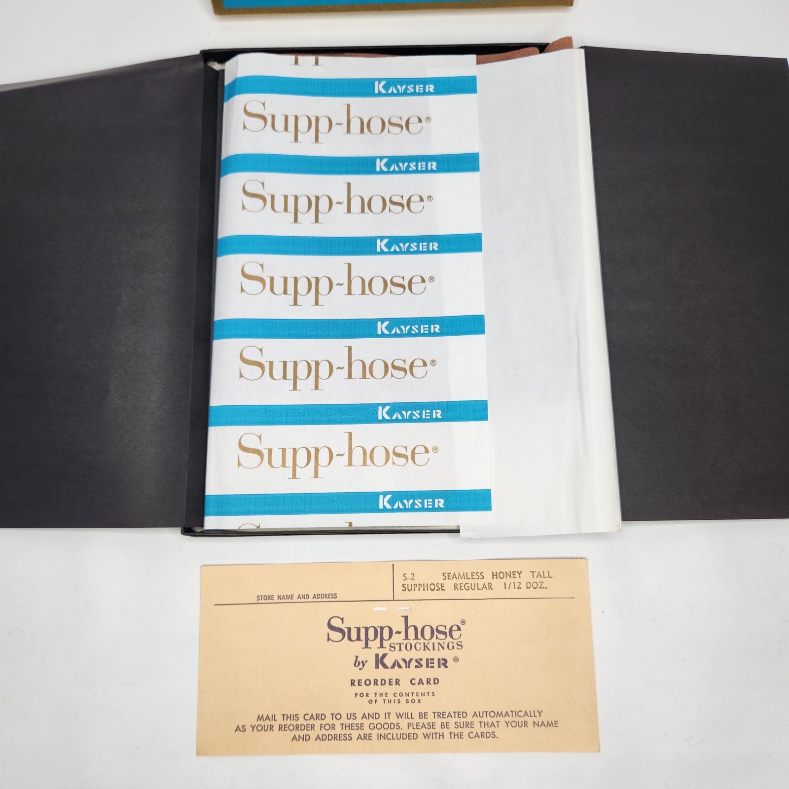Vintage Supp-Hose Kayser Nylon Stockings Seamless Pantyhose Honey Tall 9 1/2-10L