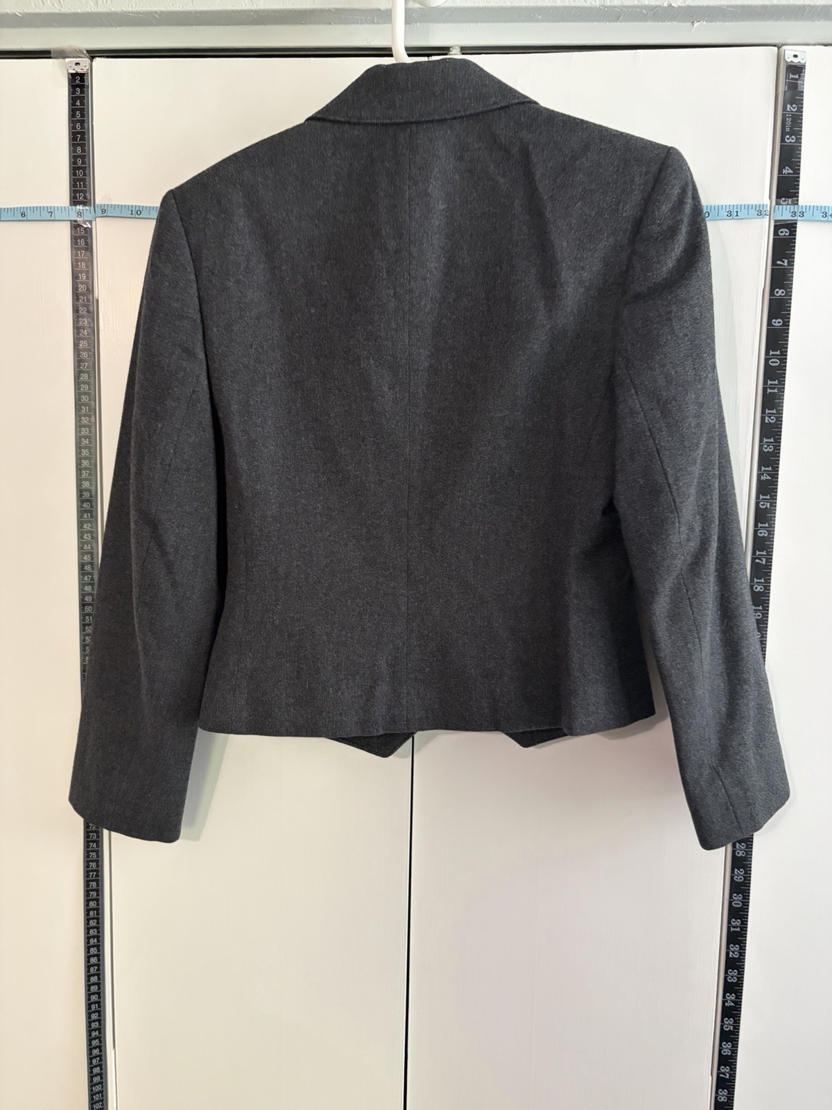 Vintage 60s Miss Pendleton Cropped Wool Blazer Sz 6 Charcoal Pointed Hem Lik New