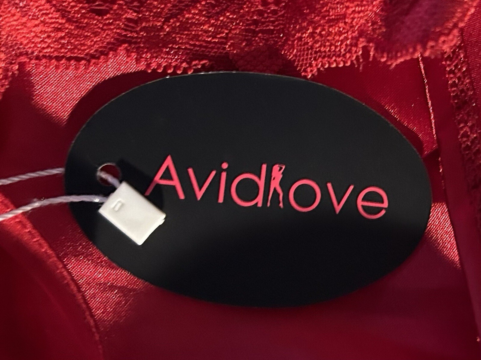 Avidlove Red Shiny Second Skin Satin Slippery Lace Trim Nightie Women’s L NWT