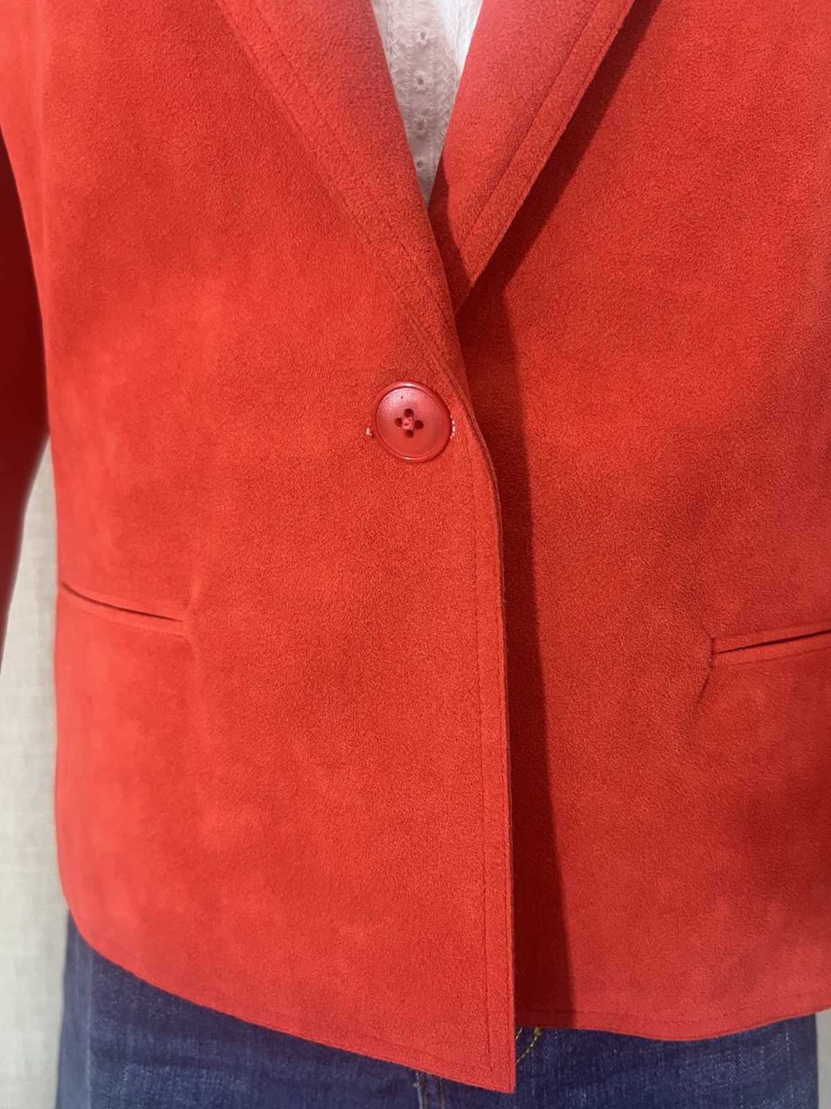 Women’s Vintage Ultrasuede Candy Red Jacket/Blazer Size 6-8 Union Tag