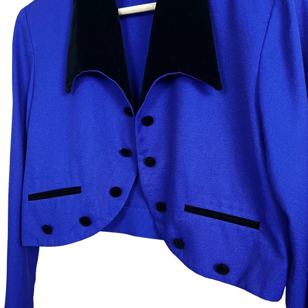 NWT Vintage 80s 90s MENU Cropped Purple Tailored Collared Jacket Petite 10