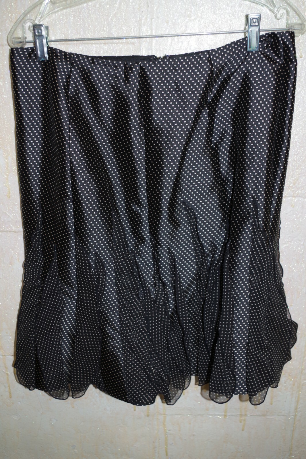 C5 Rickie Freeman for Teri Jon Polka Dot Skirt Suit Silk & Wool 12 Black & White