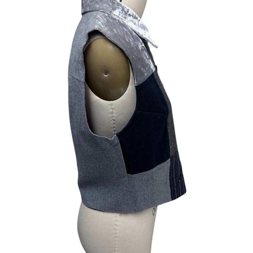 VTG 1990s Concinno Patchwork Vest Mixed Fabrics Avant Garde Artsy M