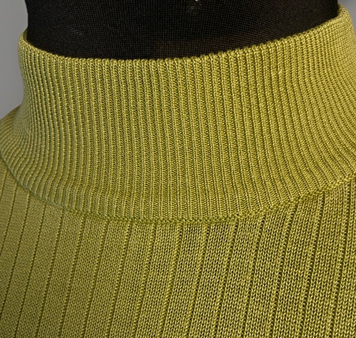Vintage 80s 90s Size Sm 100% Silk Ribbed Knitwear Lime Sweater Stephanie Andrews