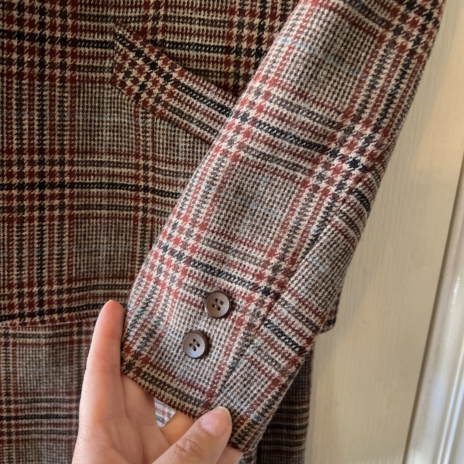 Pendleton Jacket & Skirt Set No Signs Of Wear Plaid Red Blue Brown Black Sz 14