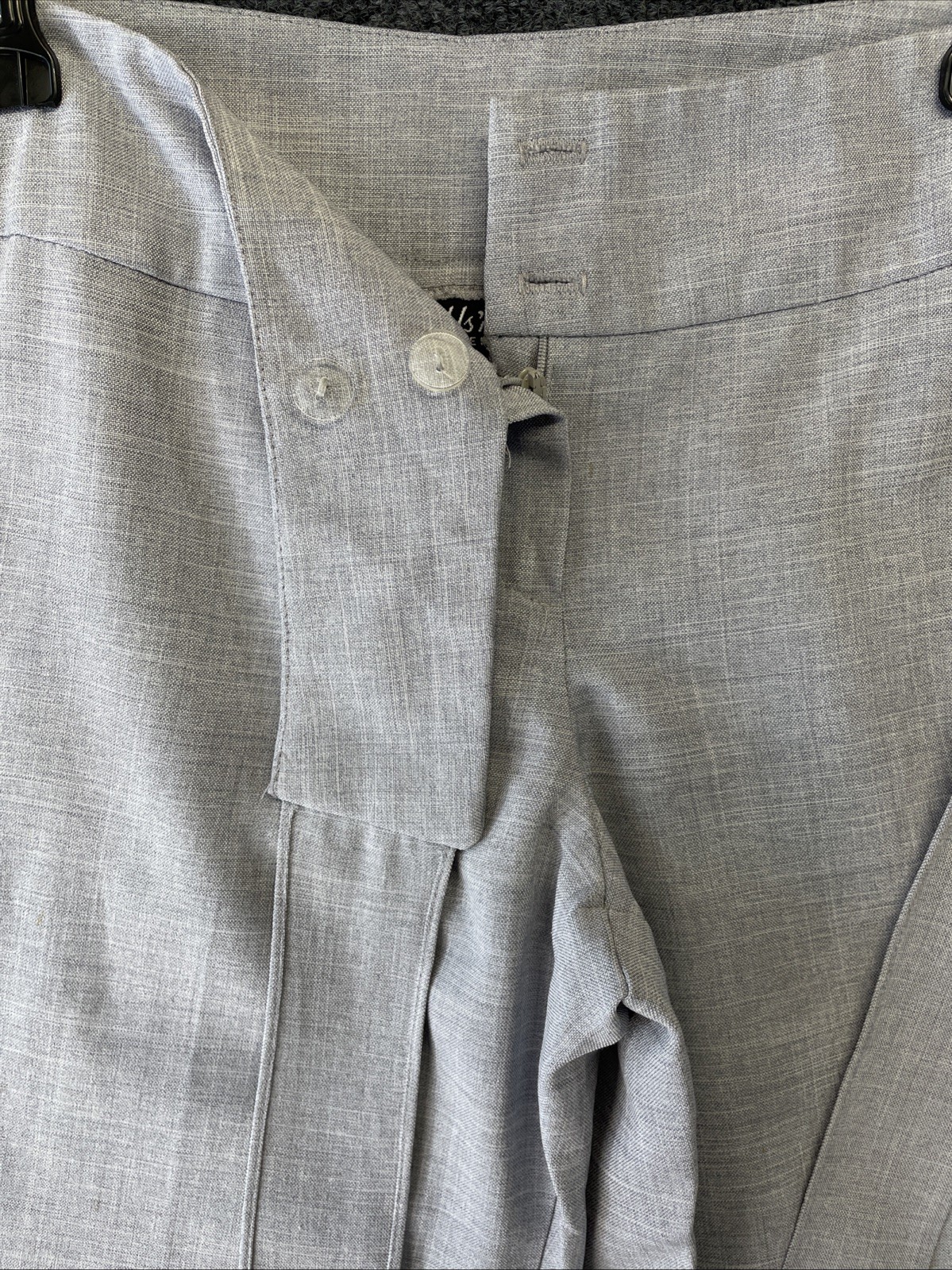 Vintage Juniors Tie Front Gray Dress Pants Slacks 90s Odds n’ Evens Made in USA