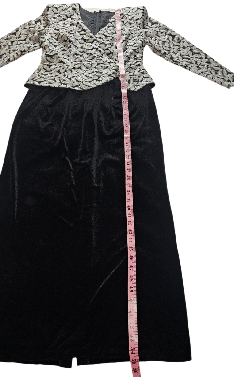 Vintage ASPEED Sequin Metallic Stitch Jacket Velvet Skirt Dress Women’s Size M