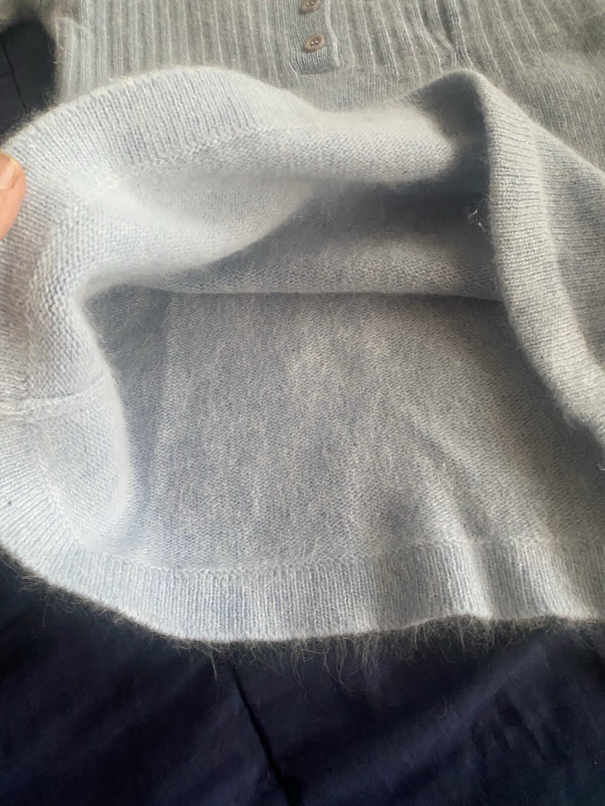 Vintage Jonathan Logan Sweater Women Sz 7 S Light Blue Short Sleeve Wool Angora