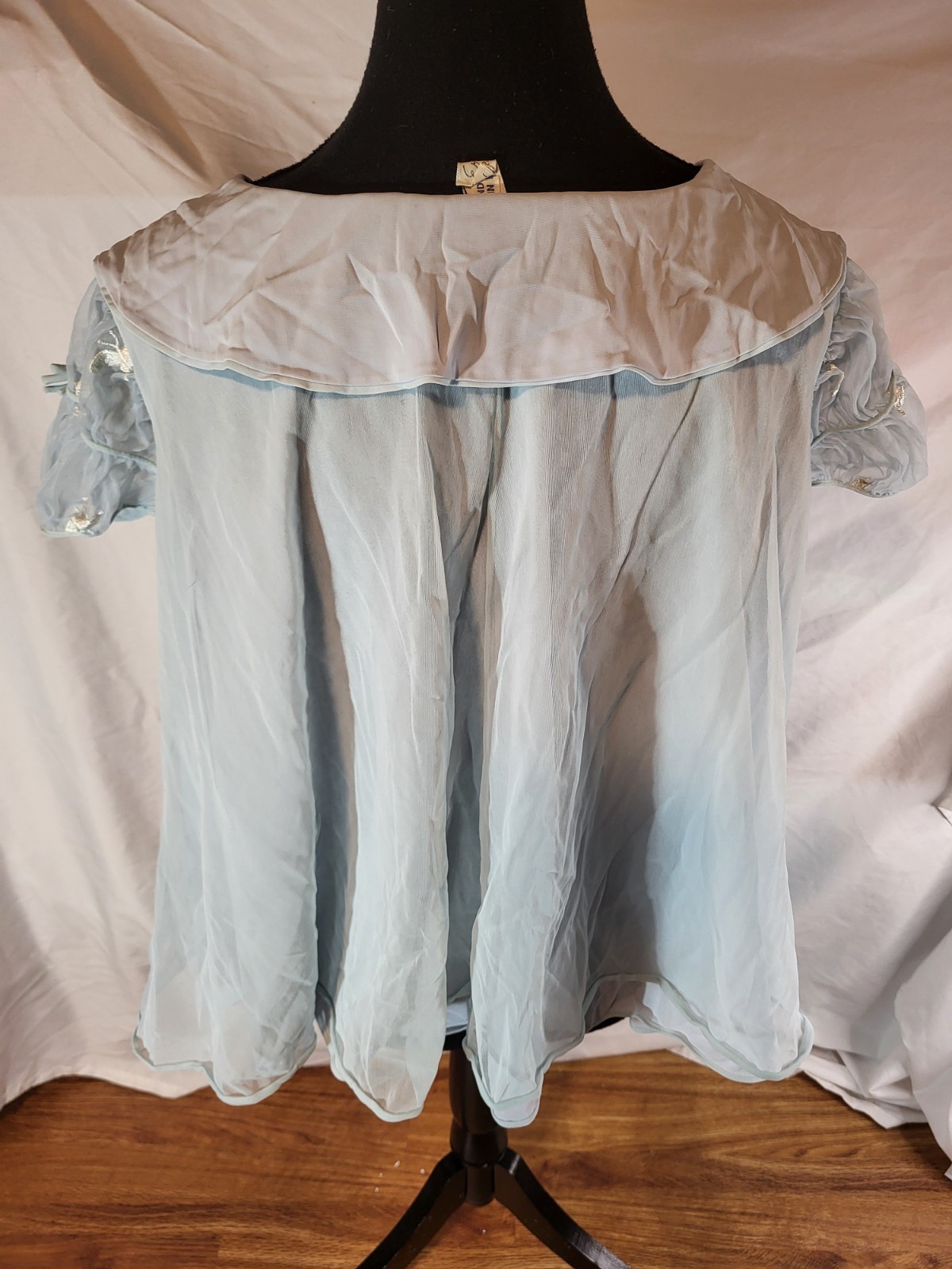 eyeful by ruth flaum bed jacket Light Blue Size M Embroidered Butterflies