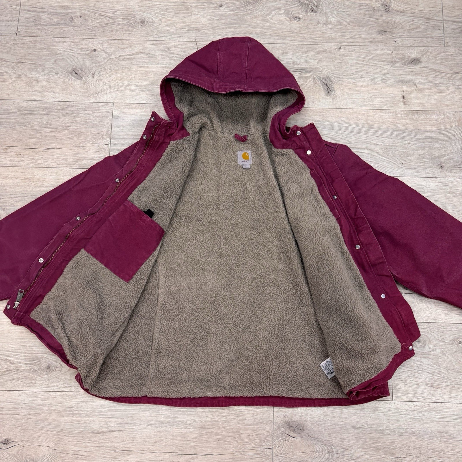 Pink/Purp VTG Y2K Carhartt Women’s Berkeley Hooded Sherpa Jacket, Size XXL (20)