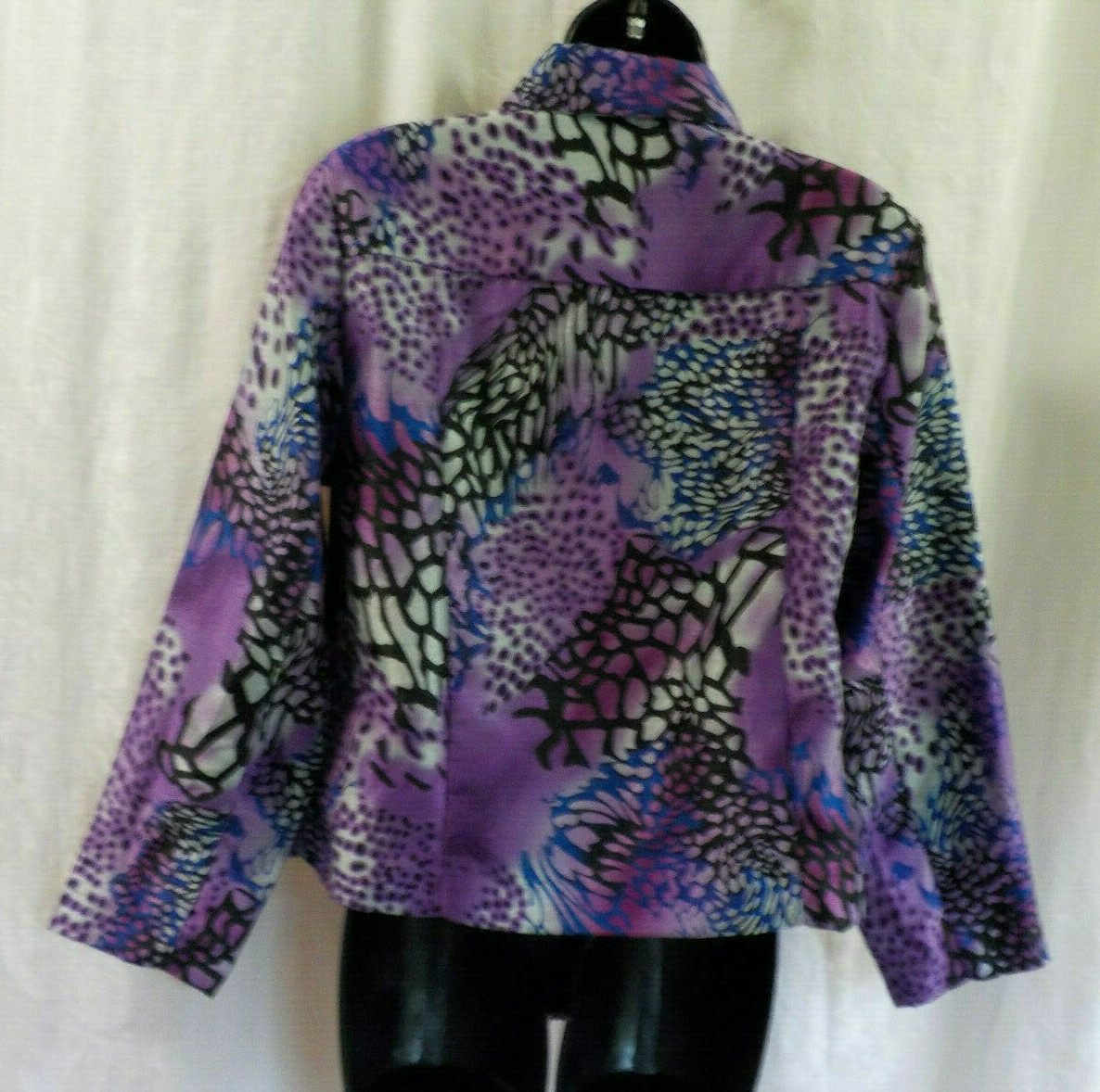 Vintage 1980’s N Touch Jacket Size 6P Multicolor Long Sleeve Button Art Print