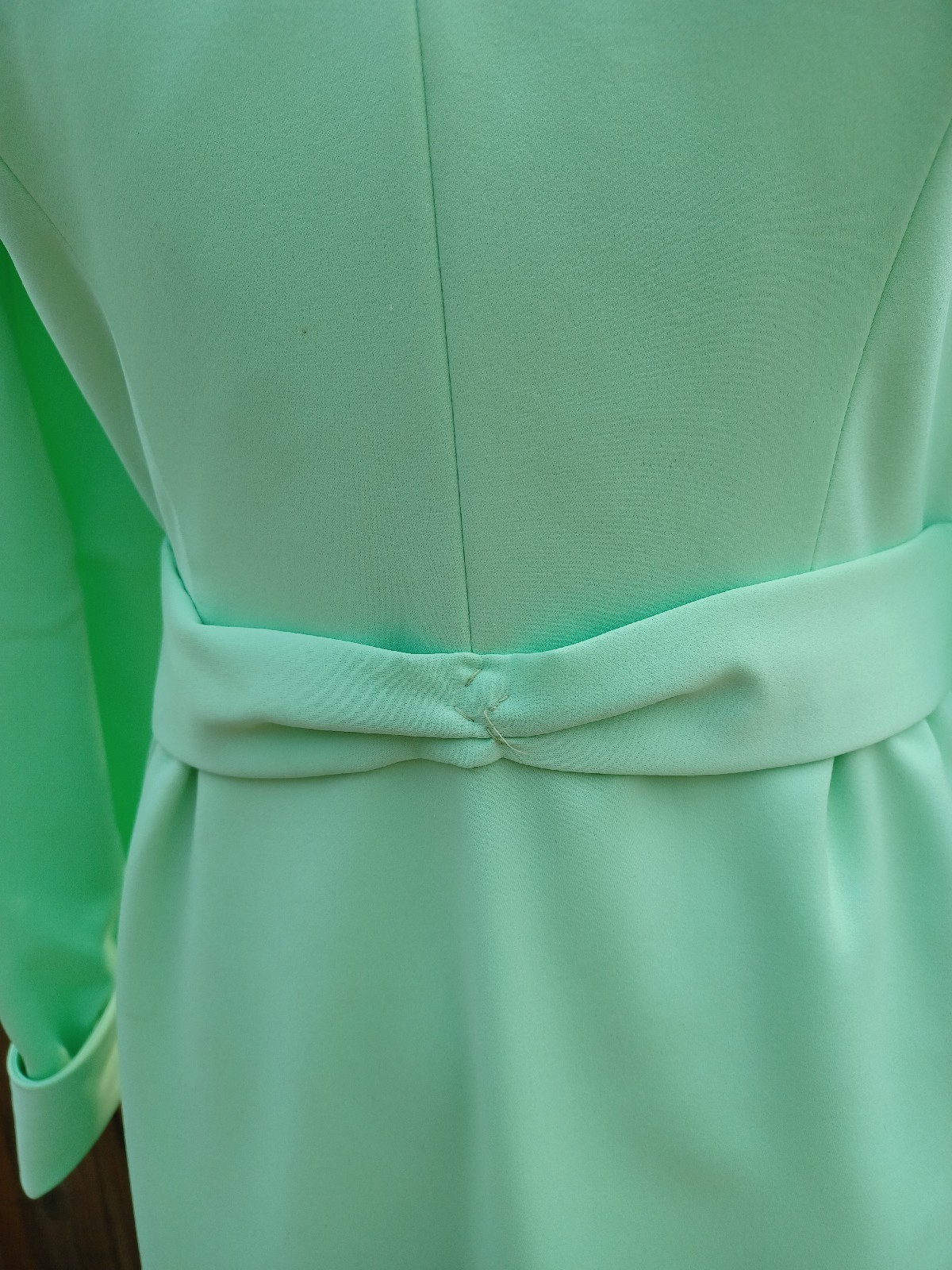 True Vtg Mid-century 1960s 1970s Long Formal Dress Mint Green MCM Mod Maxi 11/12