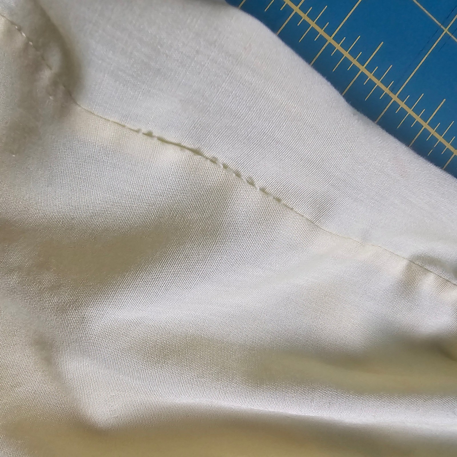 Vintage 1960s Yellow Button Down Blouse Short Sleeve Dacron Cotton Shirt Size 38