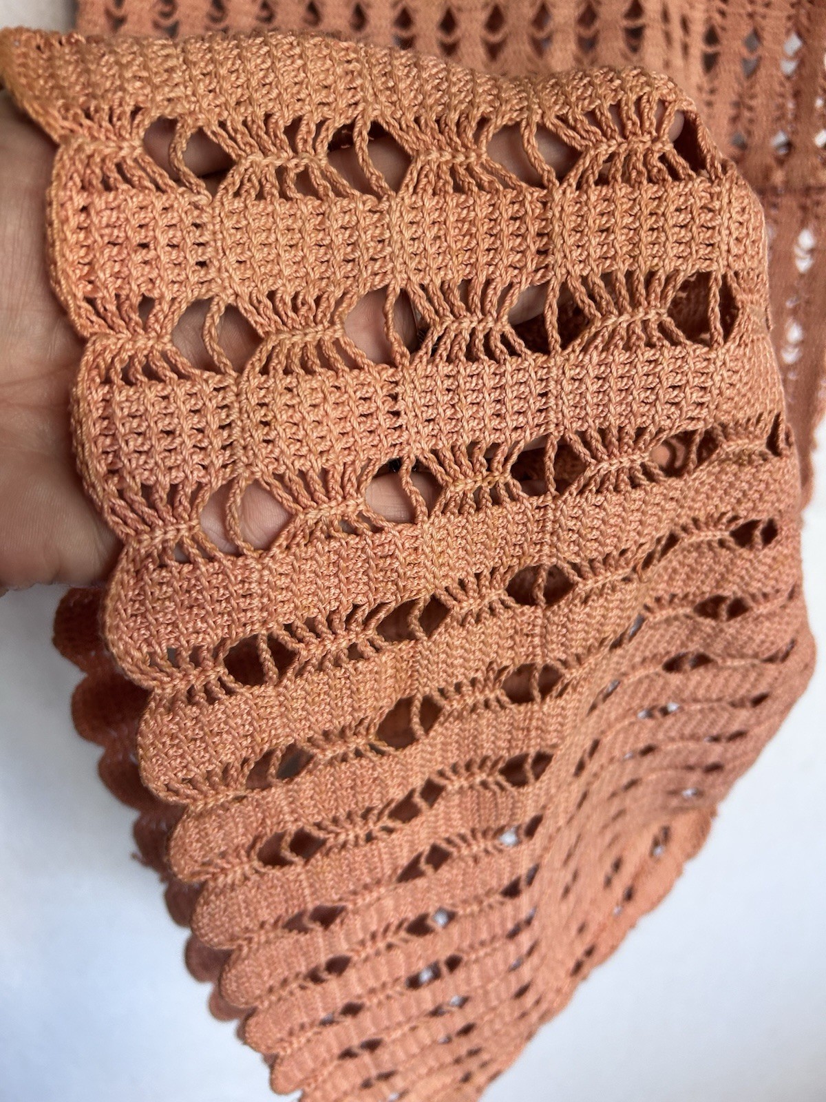 Vintage 1930s 40s Pink Crochet Dress Midi Stretch Art Deco Knit Flapper Sz M