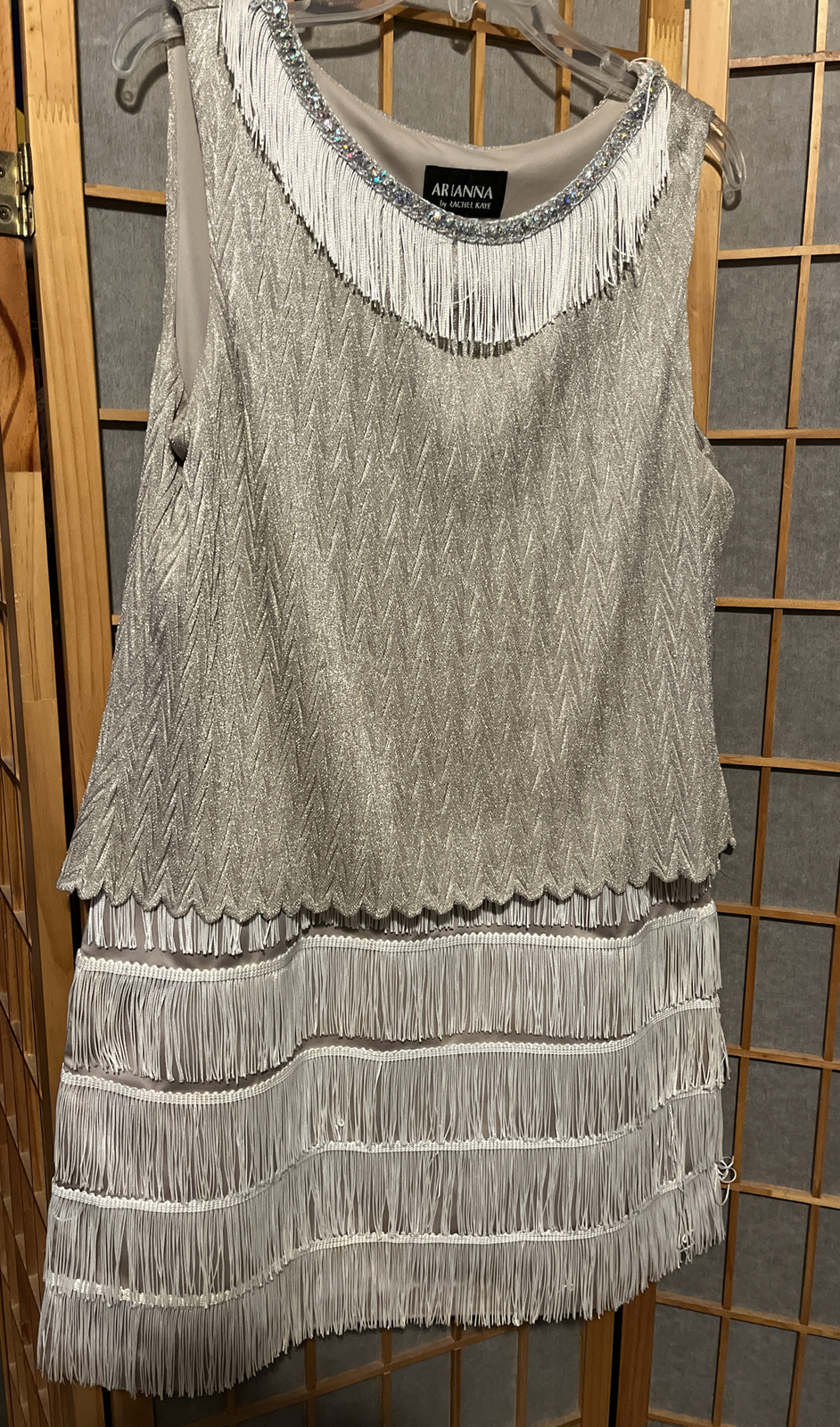 Vintage Arianna by Rachel Kaye Fringe Flapper Dress Style 271981 USA Size 14