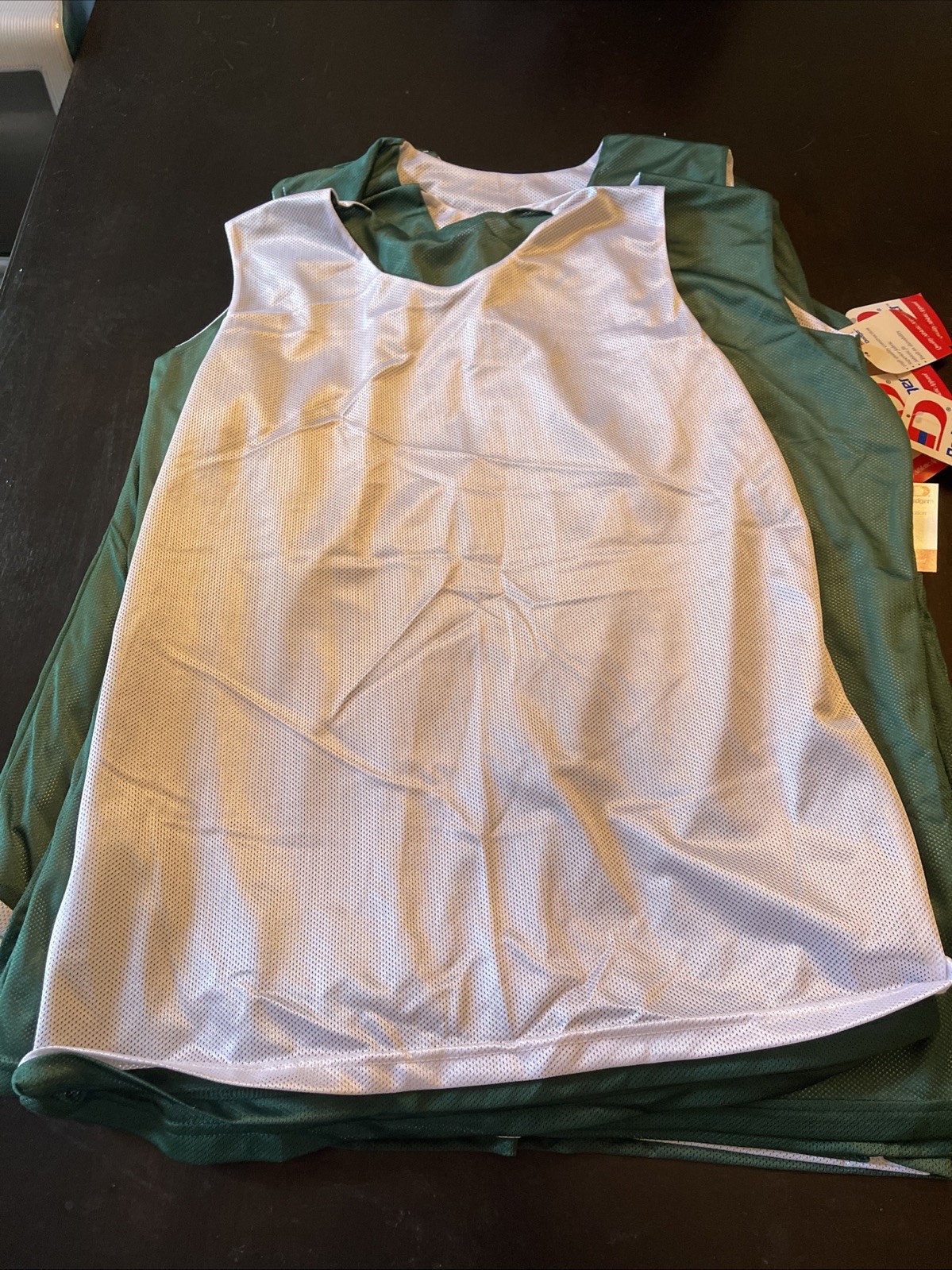 (9) Vtg 90s NOS Dodger Green/White Mesh Reversible Practice Jerseys Womens L/XL
