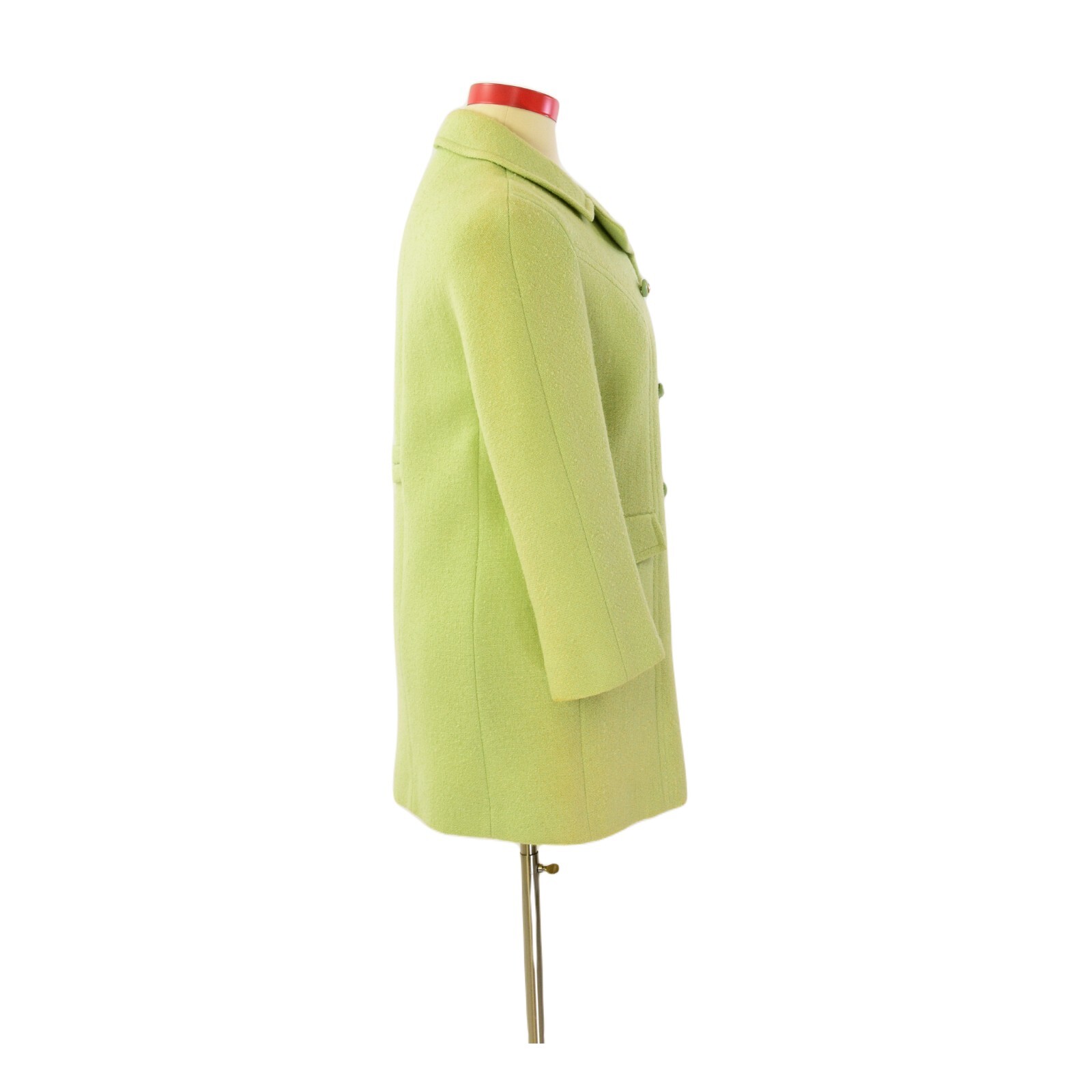 Bromleigh 100% Wool Lime Green Peacoat 50s Vintage Womens Coat M/L
