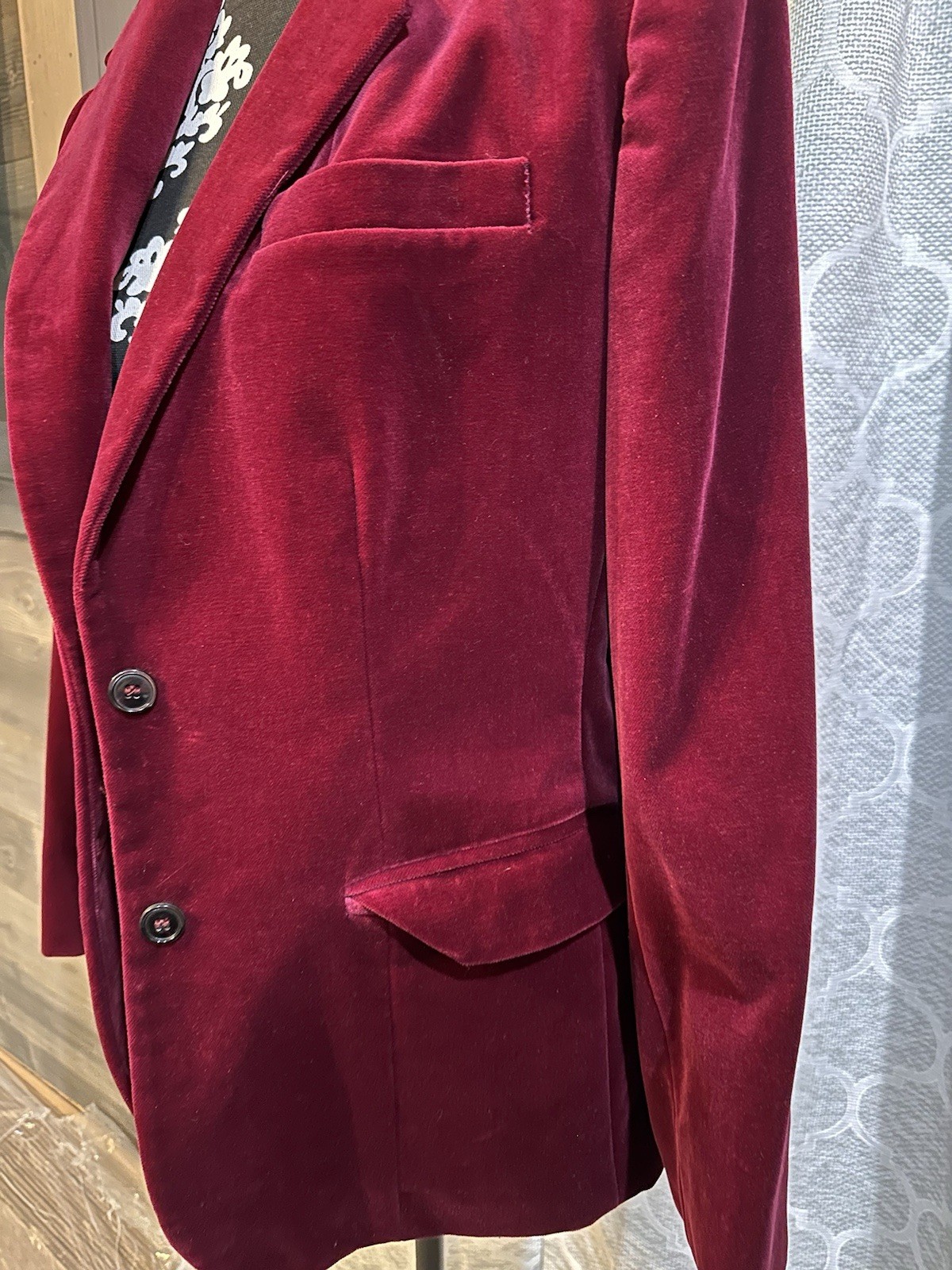 VTG 1960s Jantzen Ruby Velvet Blazer Gold Tag Diving Girl Mid Century Mod Sz 14
