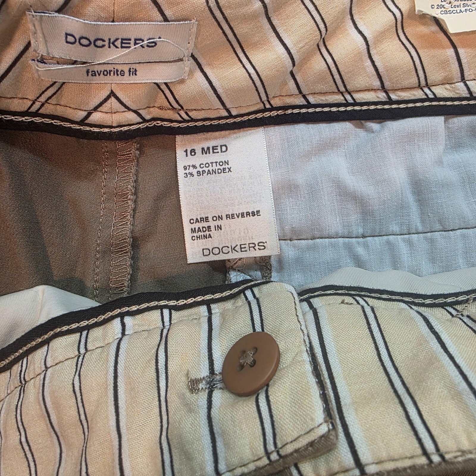 Dockers Khaki Pants Womens 16 Med Beige Favorite Fit Stretch Twill Flat Front