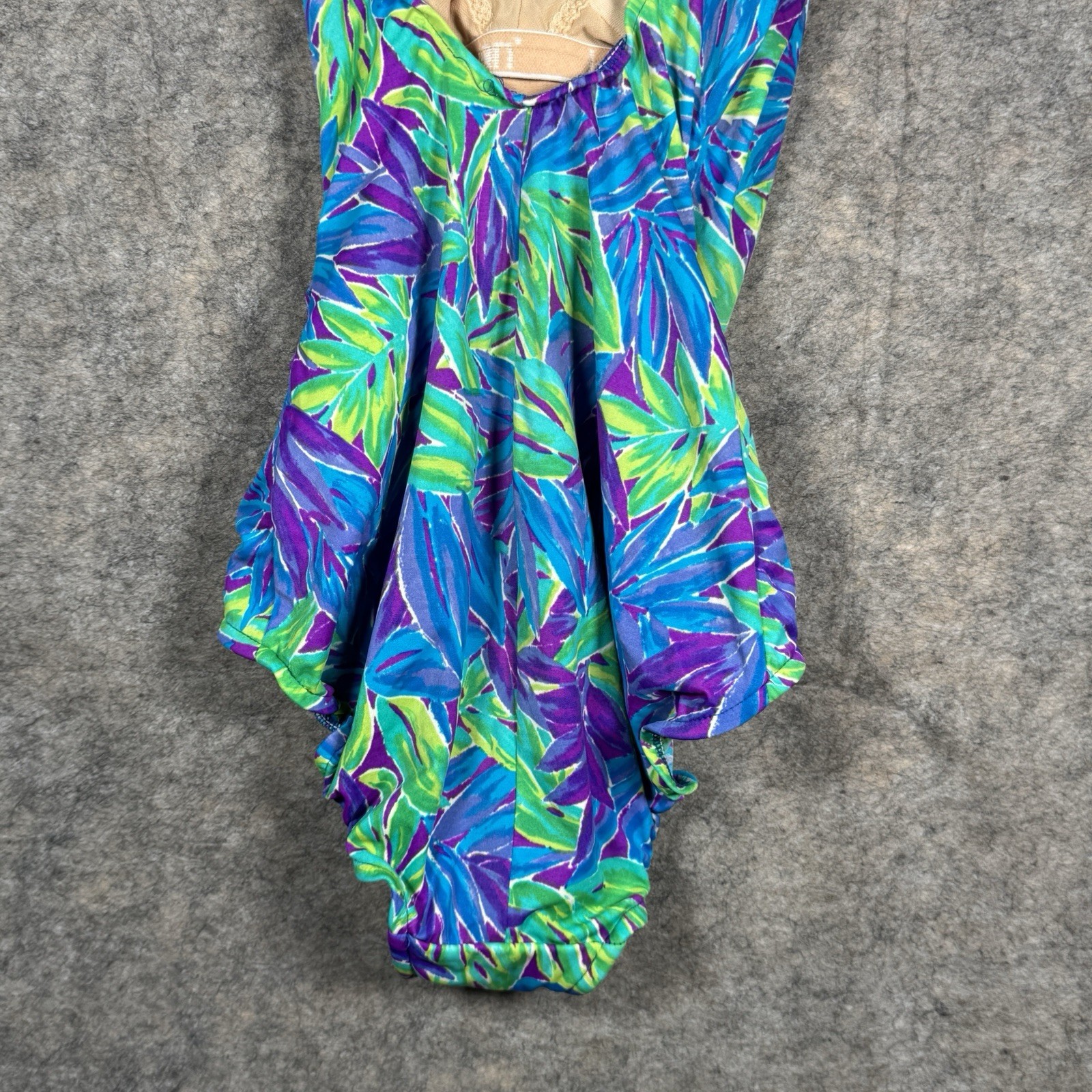 Vintage 90s Womens L.L. Bean Floral Multi-Color One Piece Bathing Suit Sz 10 L