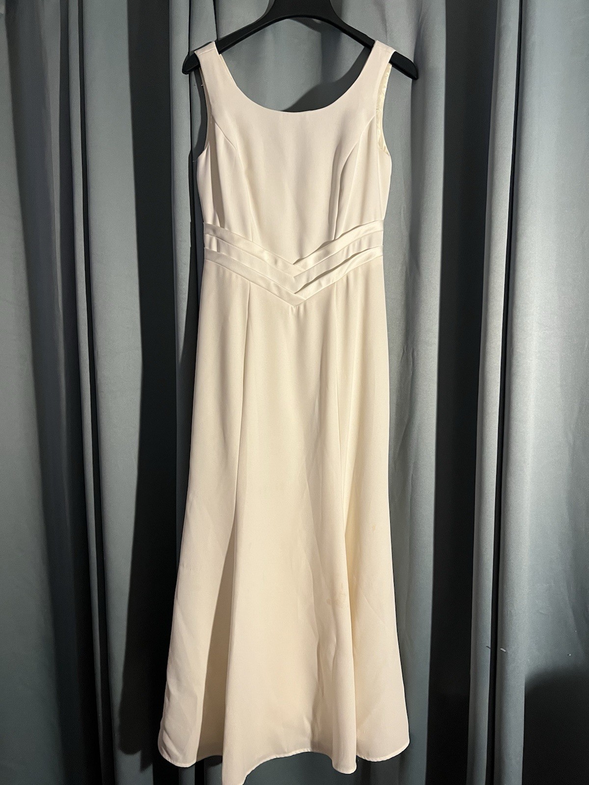Vintage 90’s Dave & Johnny Minimalist Cream Ivory Wedding Dress Gown 6 Small