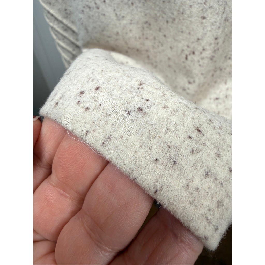 Bill Blass Neiman Marcus Vintage 90s Cream Speckled Cashmere Wool Coat Womens 14