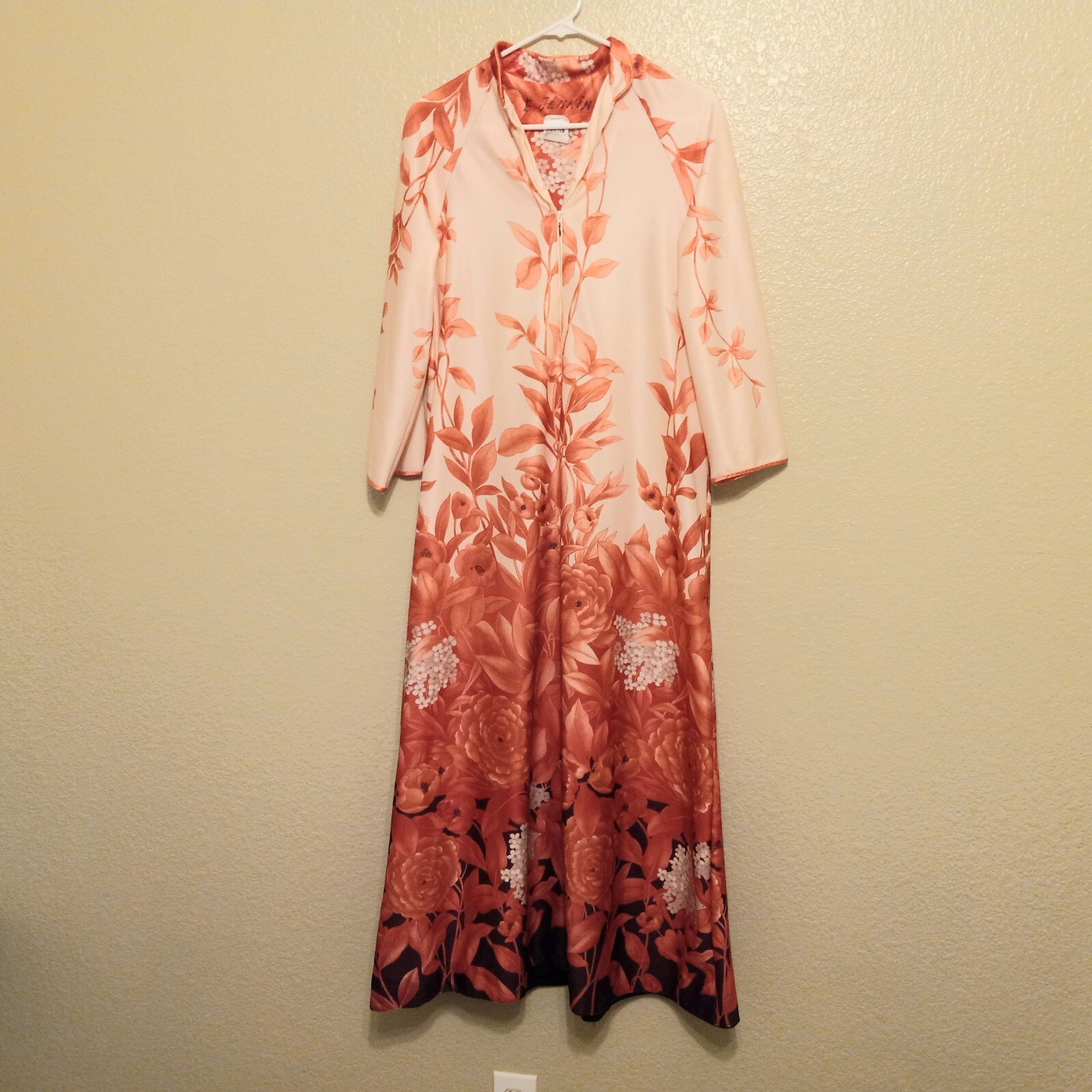 Montgomery Ward 10 12 L Vtg 1970s Polyester Floral Maxi Dress