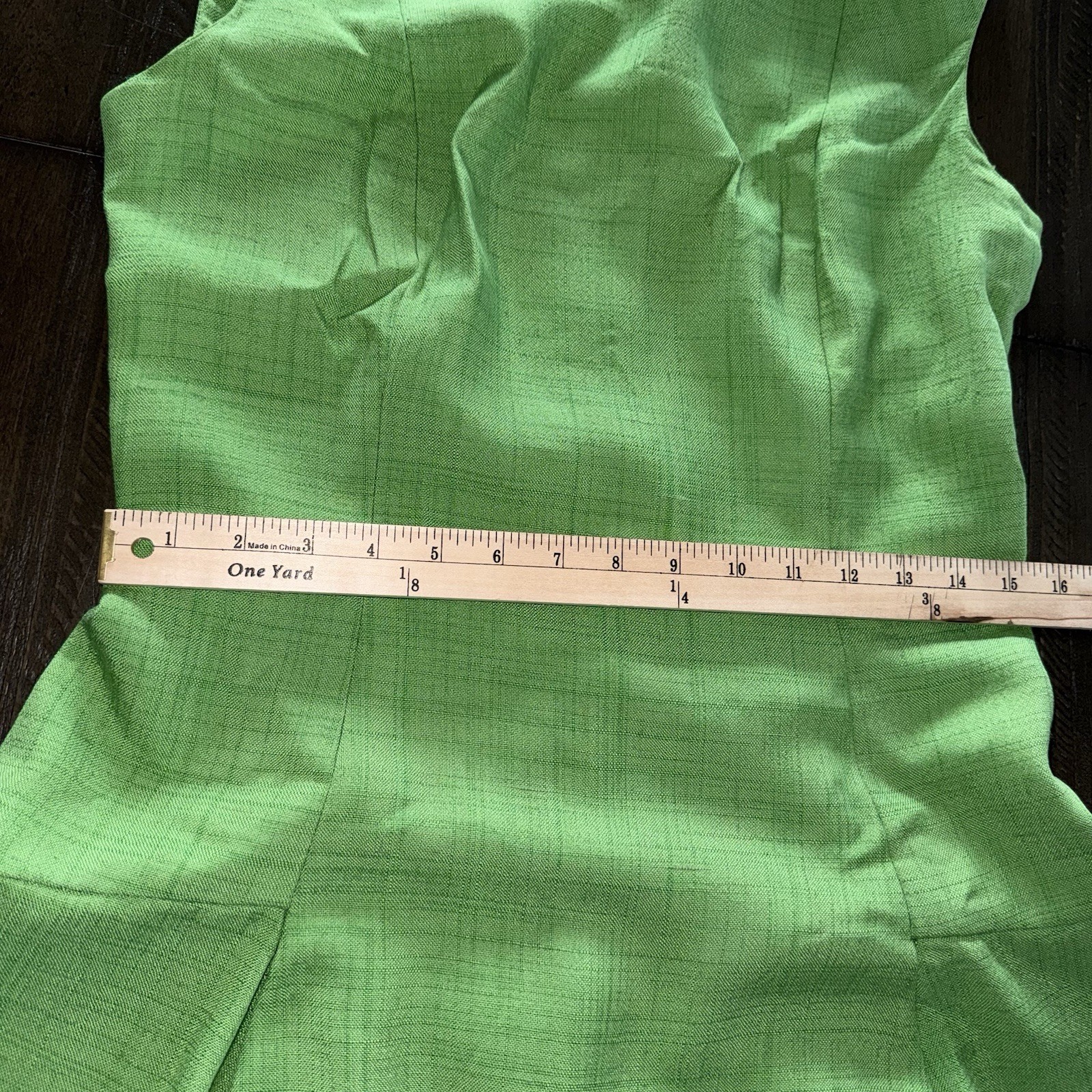 Vintage 1960s House Of Brunel Princess Dress Lime Green Linen ILGWU Mod MCM✅desc
