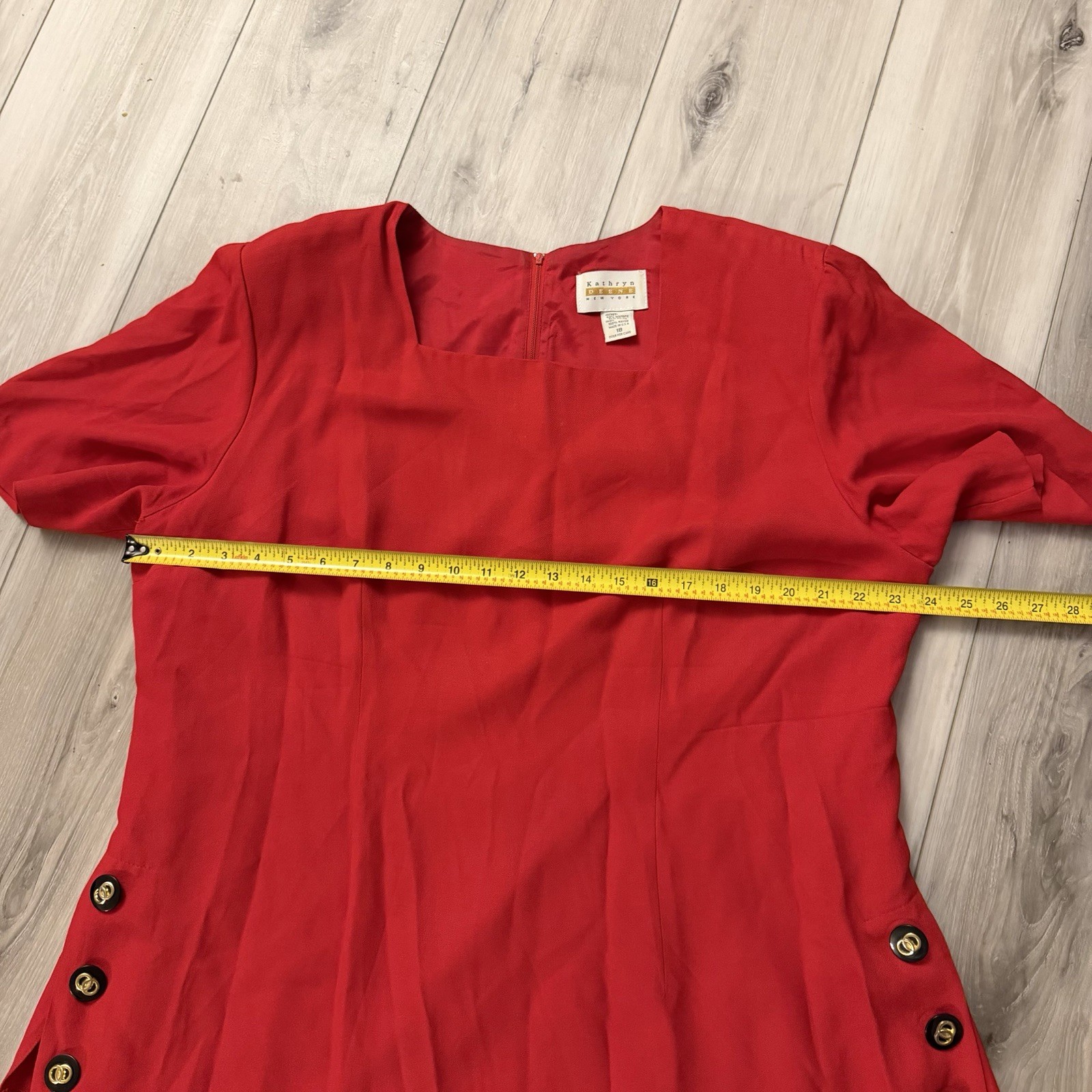 Vintage Kathryn Deene New York Women’s Dress Size 18 Made In USA Pleated