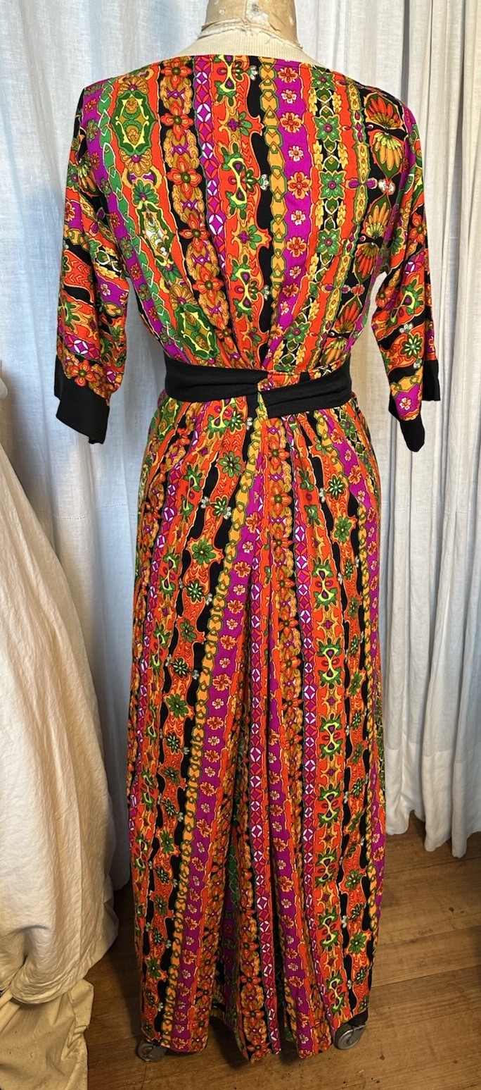 Mod Vintage Colorful Womens Long Dress Sz XS-S Pre-owned