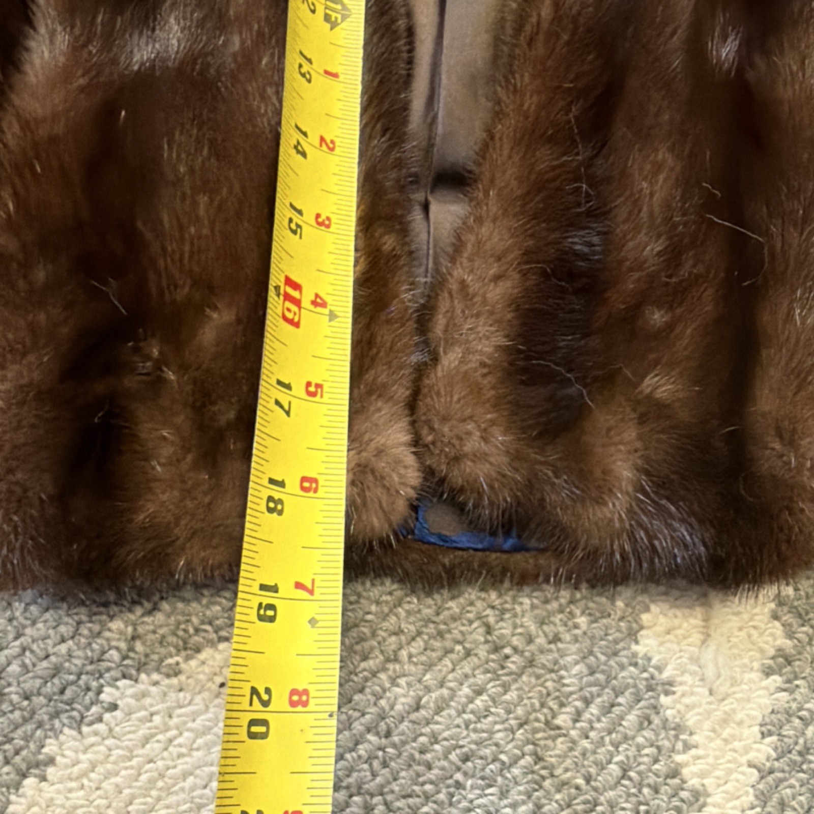 Tailored Woman Brown Fur Jacket Vintage 19in Shoulder to Hem Regular Size