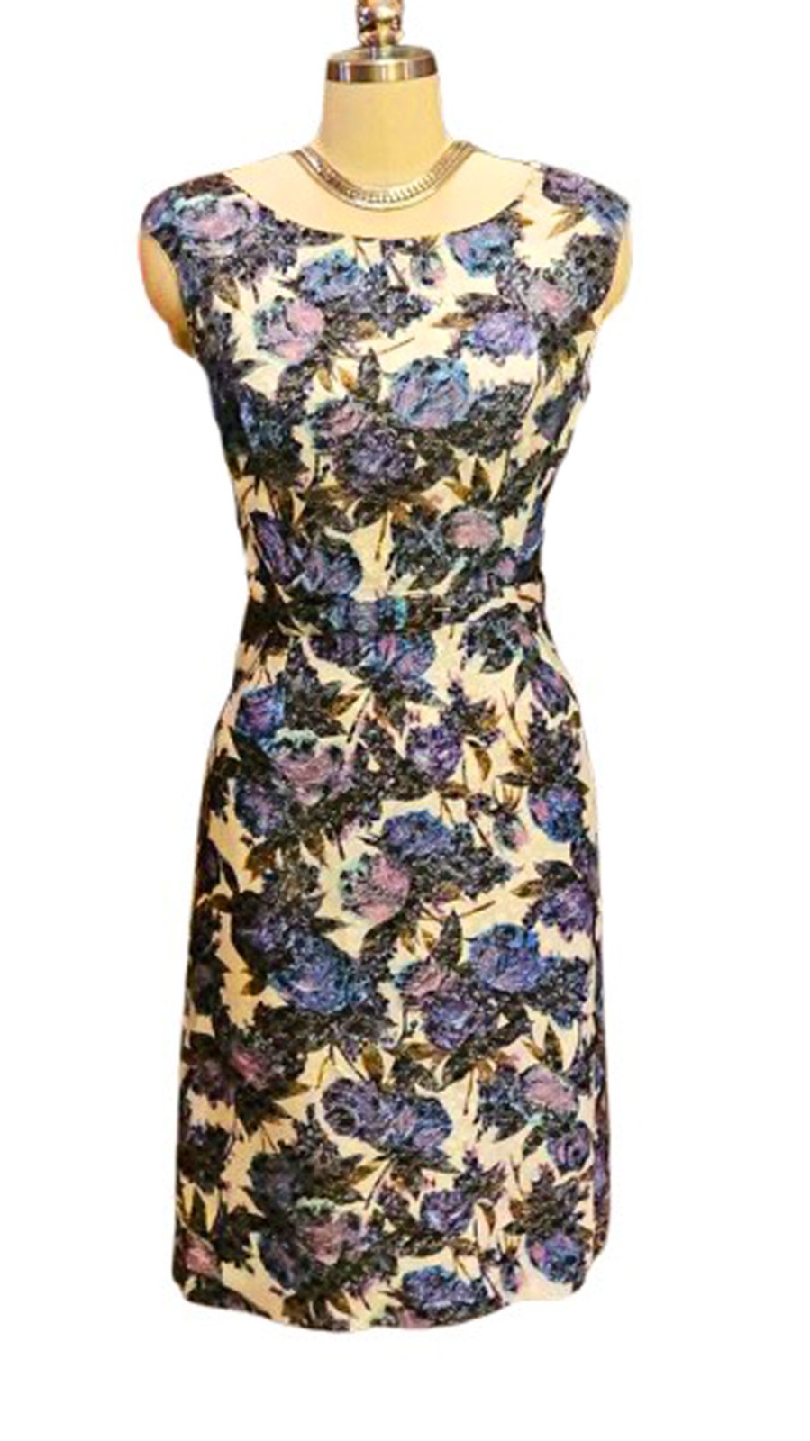 VINTAGE60s 70s DESERT FASHIONS LARRY SAKIN SPARKLING COCKTAIL DRESS METAL ZIPPER
