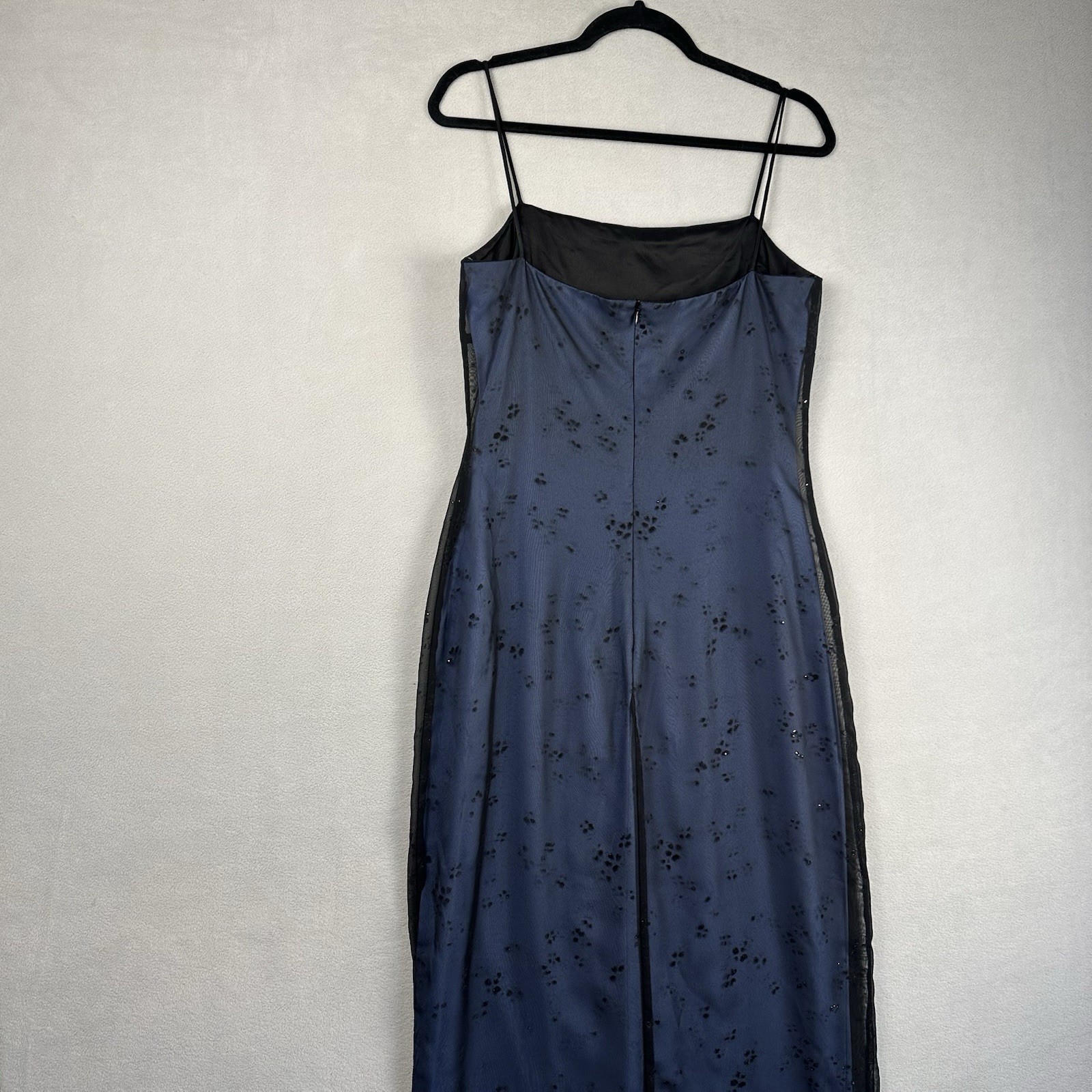 Vtg Arianna By Rachel Kaye Mesh Overlay Dress Sz 10 Blue Blk Sparkle Whimsygoth